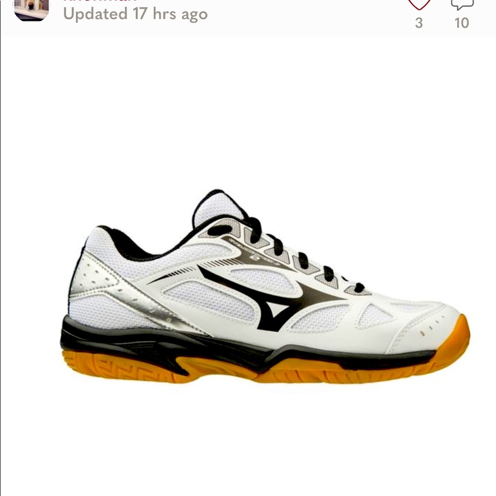 Mizuno Women's White Black & Orange Court Shoe